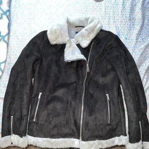 Black & grey fur jacket